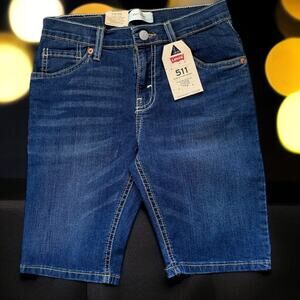 Levi's Boys Shorts Sz 12 Reg 26 W Stretch‎ Jean Denim Blue 511 Slim NEW